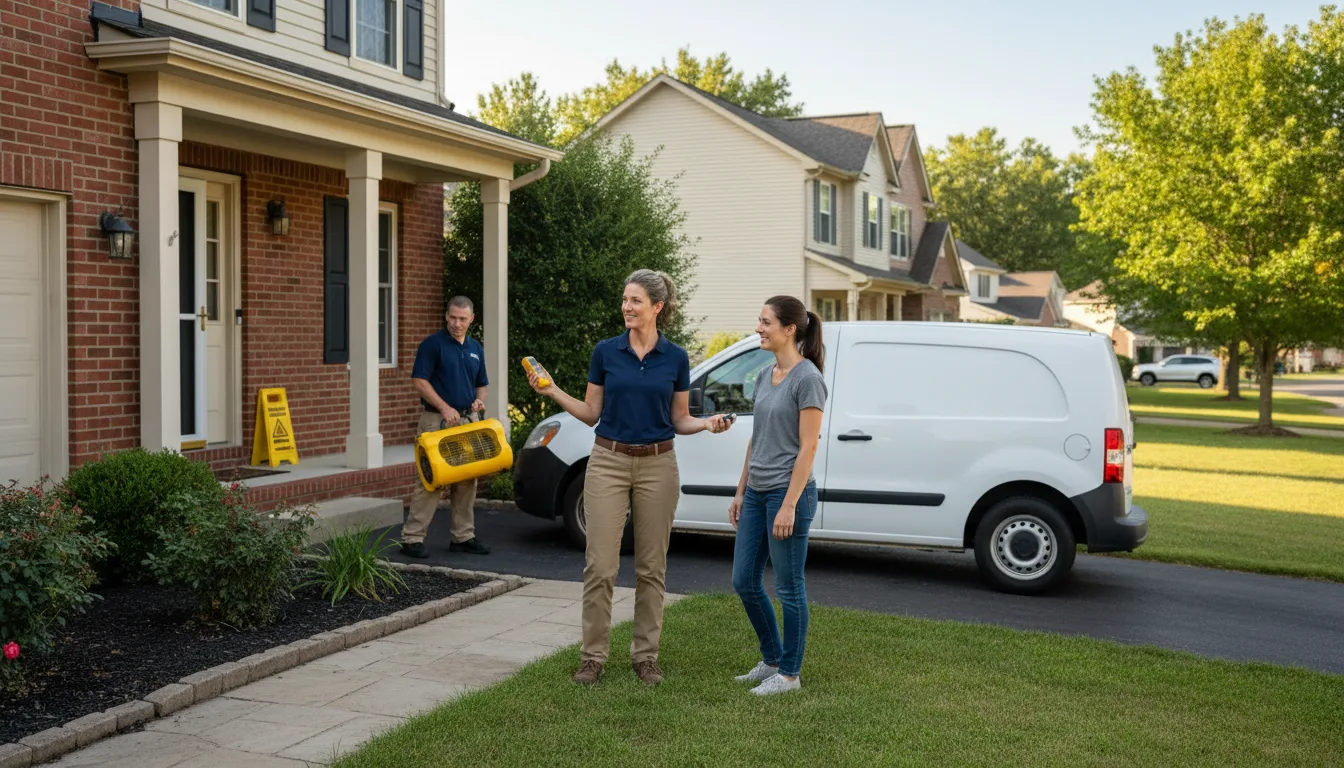 Residential water damage restoration in Polk, PA